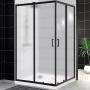 душевой уголок belbagno uno uno-195-ah-2-120/90-p-nero 120х90 см профиль черный матовый, стекло рифленое 