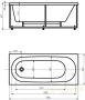 акриловая ванна aquatek оберон 180x80 obr180-0000008 без гидромассажа, без фронтального экрана