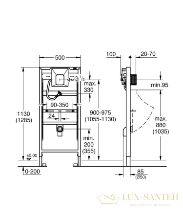 инсталляция для писсуара grohe rapid u 38786001