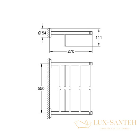 полка для полотенец grohe essentials 40800dc1, сталь