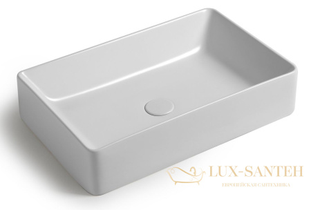 раковина прямоугольная white ceramic slim w012701 накладная 60x38x13 см, белый глянцевый