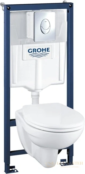 комплект grohe solido lecico 4 в 1, с подвесным унитазом, микролифт, панель skate air, 39192000