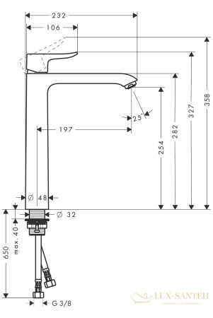 смеситель для раковины hansgrohe metris 260 31184000