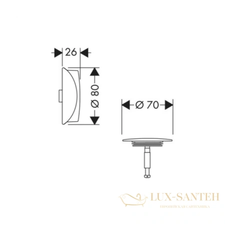 cлив/перелив для ванны hansgrohe flexaplus (внешняя часть) (58185000)