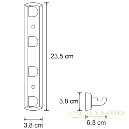 планка с крючками wasserkraft kammel k-8374, хром