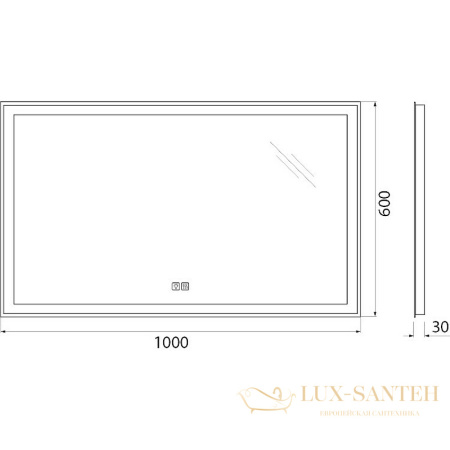 зеркало belbagno spc-grt-1000-600-led-tch-warm 100 см с подсветкой, с подогревом, с сенсорным выключателем 