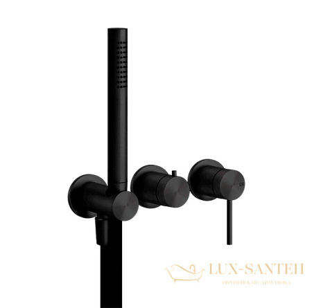 смеситель gessi 316 shower 54039.707 для ванны, внешняя часть, black metal brushed pvd