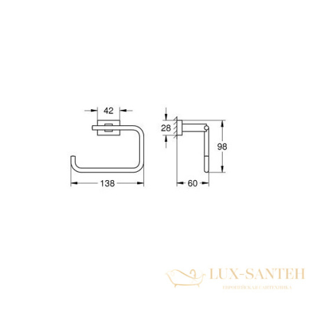 бумагодержатель grohe essentials cube 40507001, хром