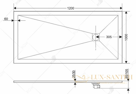 душевой поддон rgw stone tray 16152912-11 из искусственного камня st-tr 120x90, терракот