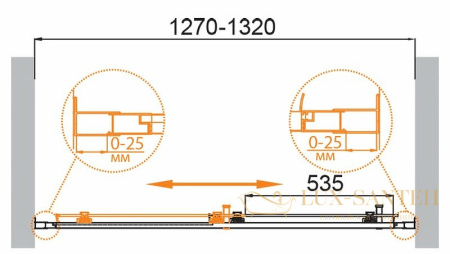 душевая дверь cezares molveno molveno-bf-1-130-c-cr-iv 130 см профиль хром, стекло прозрачное