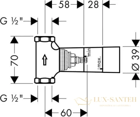 скрытая часть запорного вентиля hansgrohe 15973180 (шпиндельная) 1/2