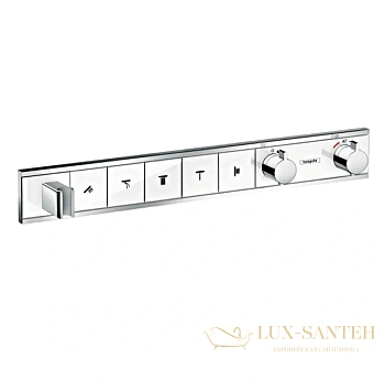 термостат hansgrohe rainselect 15358400, 5 потребителей, белый/хром