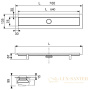 дренажный канал с «сухим» затвором tece tecelinus 15103079 с основой для плитки «tile»/панелью «steel» 700 мм