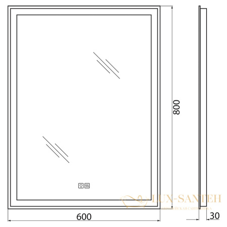 зеркало belbagno spc spc-grt-600-800-led-tch-warm с подсветкой, с подогревом, с сенсорным выключателем 