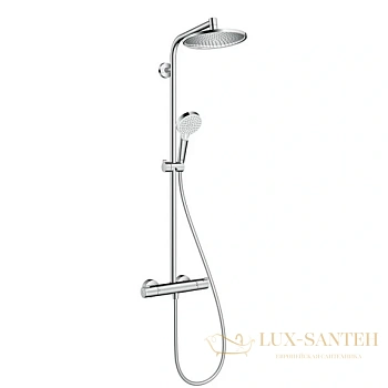 душевой набор hansgrohe crometta s showerpipe 240 1jet ecosmart с термостатом хром 27268000