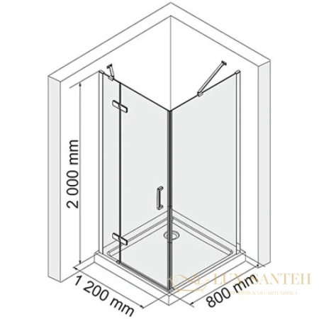 душевой уголок wasserkraft aller 10h06l 120х80 см 