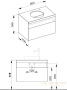 тумба под умывальник keuco stageline, 32865300000, 800x550x490 мм, к/ф: белый (ламинир. матовый)/белый глянцевый (стекло)
