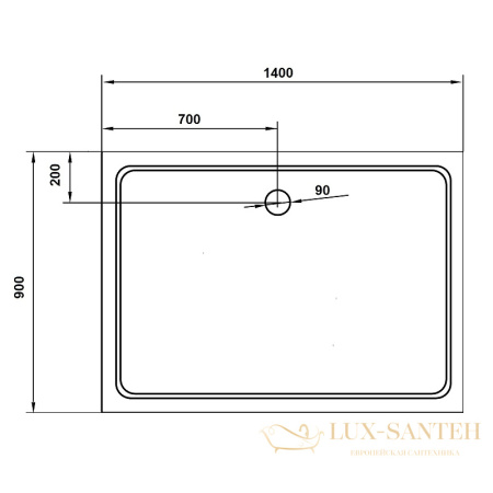 душевой поддон cezares tray smc tray-m-ah-140/90-35-w из стеклокомпозита 140x90, белый