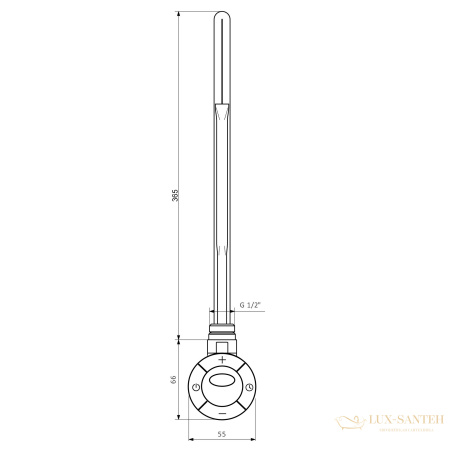 электрический тэн lux-03m-600 с дисплеем и таймером 600w белый