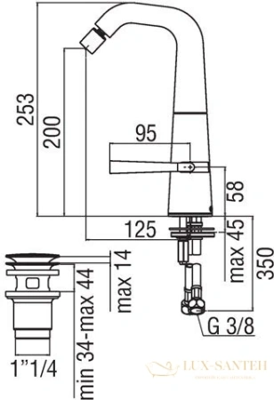 смеситель для биде nobili likid, lk00119/2cr, цвет хром