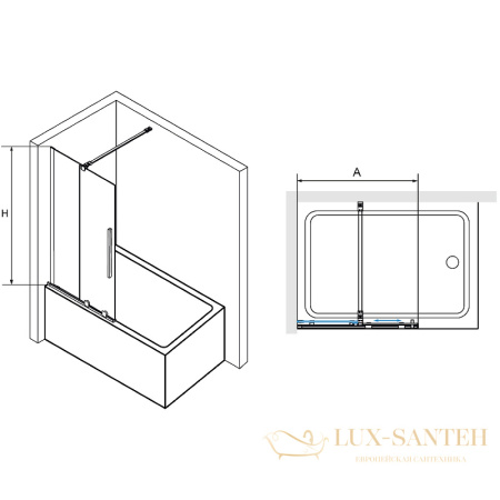 шторка rgw screens 41114709-11 на ванну sc-47 90x150, профиль хром, стекло прозрачное
