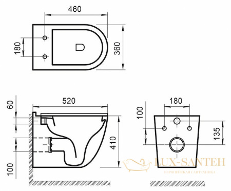 подвесной унитаз belbagno senso-r bb017chr без сиденья, белый