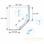 душевой уголок rgw passage 38088600-14 pa-86b 100x100, профиль черный, стекло прозрачное