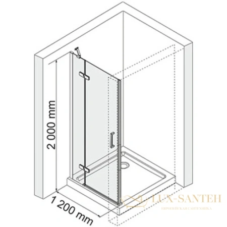 душевая дверь wasserkraft aller 10h05l распашная 120 см 