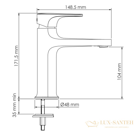 смеситель для раковины wasserkraft weida 3103, хром