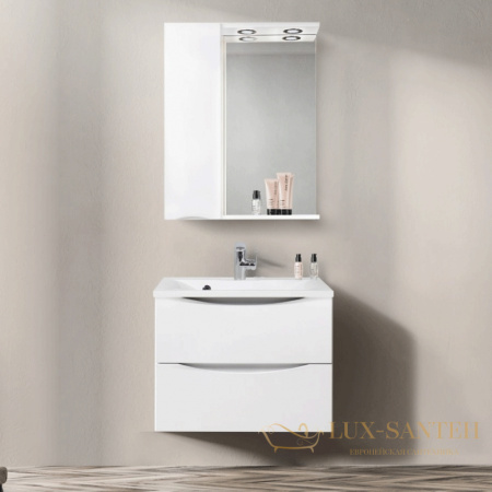 зеркальный шкаф belbagno marino marino-spc-800/750-1a-bl-p-l 80 см с подсветкой, bianco lucido