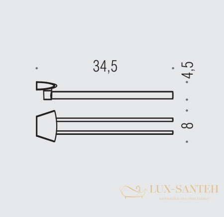 полотенцедержатель двойной colombo design land b2813 34,5 см, хром