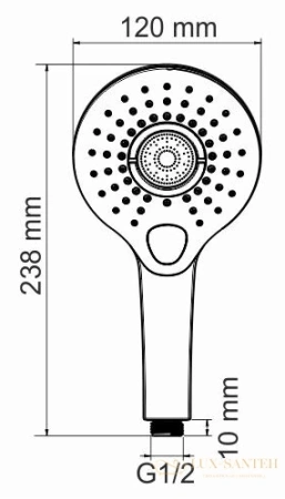 душевая система встраиваемая для ванны 400 мм wasserkraft dinkel a175817, хром