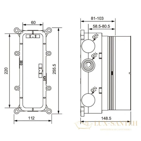 душевой комплект timo petruma sx-5079/03sm 260 мм, черный матовый