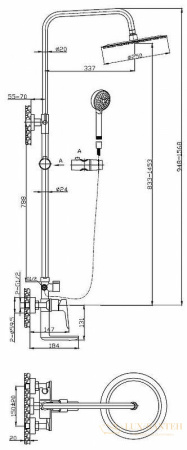 душевая система belbagno ancona ancona-vscm-crm, хром