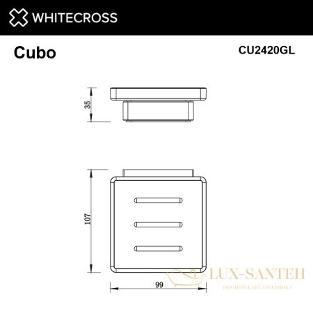 мыльница подвесная whitecross cubo cu2420gl, золото