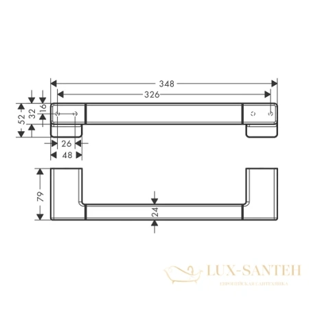 поручень для ванной hansgrohe addstoris 41744700 матовый белый