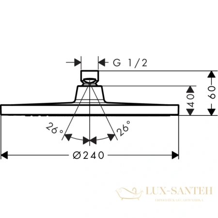 верхний душ hansgrohe crometta s 240 1jet 26723000 хром