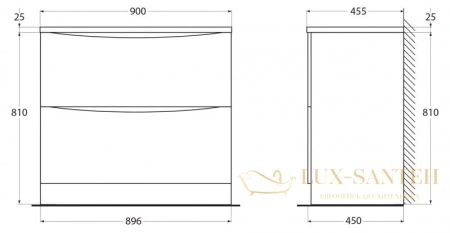 тумба belbagno acqua acqua-900-2c-pia-ps 89,6 см, pino scania