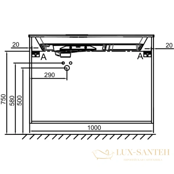 тумба jacob delafon odeon rive gauche eb2534-r7-n14 100 см, серый антрацит