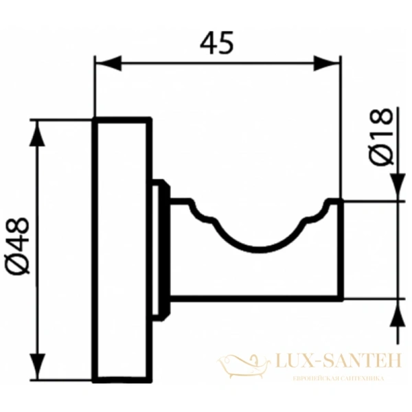 крючок ideal standard iom a9115aa, хром