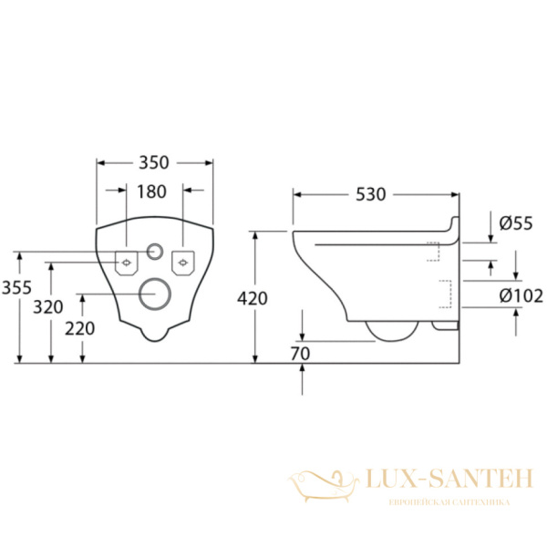 унитаз подвесной gustavsberg estetic 8330 безободковый с+ gb1183300r1030, цвет белый