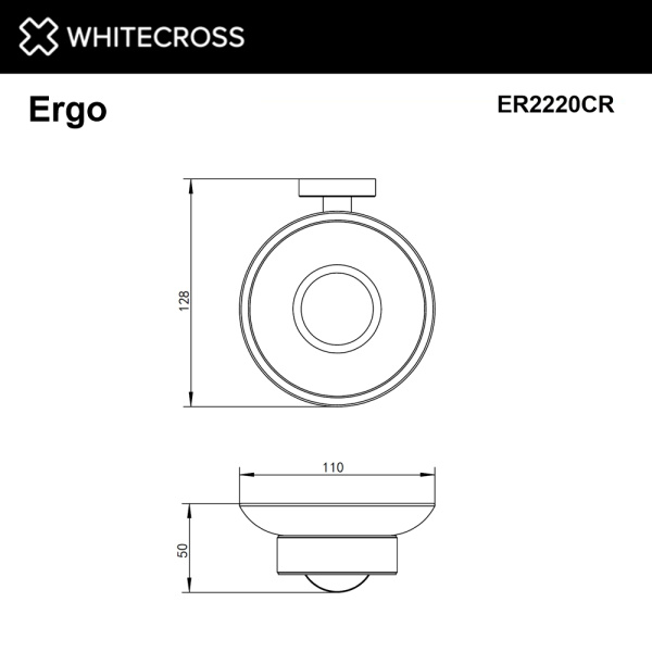 мыльница подвесная whitecross ergo er2220cr, хром