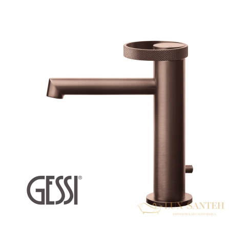 смеситель gessi anello 63301 708 для раковины, copper brushed pvd