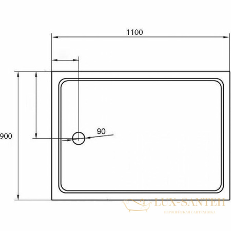 акриловый поддон cezares tray a tray-a-ah-110/90-15-w для душа 110x90, белый