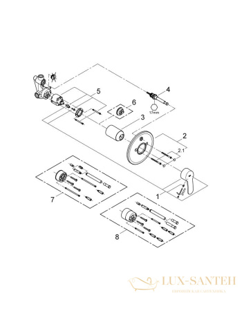 смеситель grohe eurostyle cosmopolitan 33637002 для ванны, хром