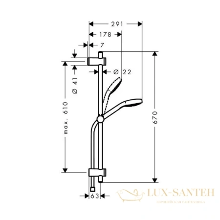 душевой гарнитур hansgrohe myselect s vario 26710400 хром