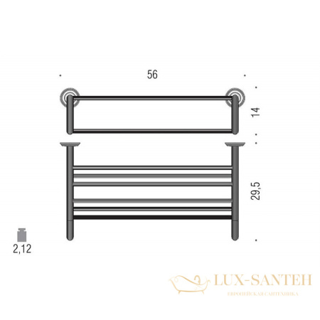 полка для полотенец colombo design hermitage b3387.oa, бронза