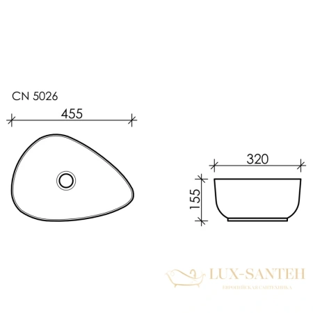 раковина ceramica nova element cn5026 45,5x32 см, белый