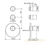 термостат встраиваемый fima carlo frattini spillo steel, f3083x2inox, 2 запорных вентиля, внешняя часть, нержавеющая сталь