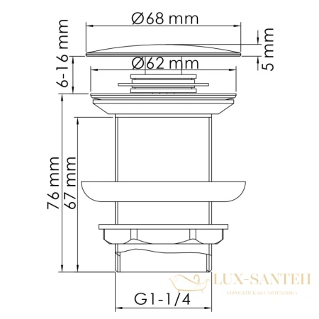 донный клапан wasserkraft a246, белый матовый